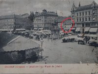 Trg bana jelačića 1899. godine (zaokružena kuća Antuna Mihanovića).jpg